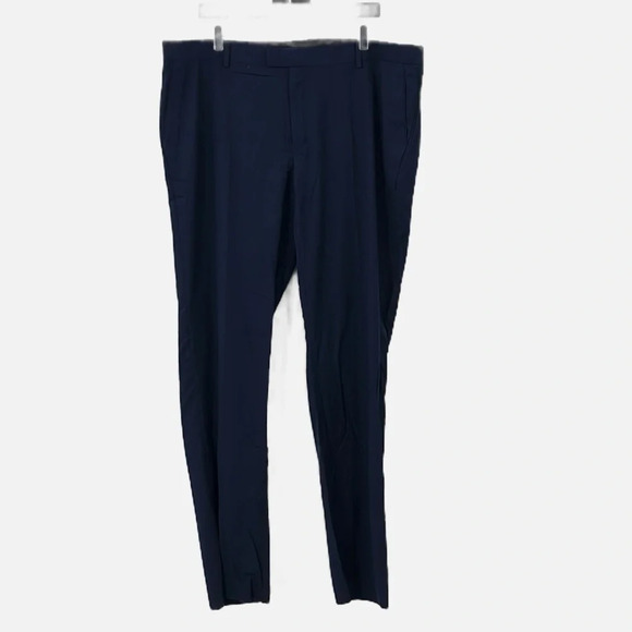 Soul of London Flat Front Unhemmed Dress Pants in Navy Blue - NWOT - Size 43R - Picture 1 of 6